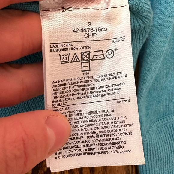 GAP 100% Cotton V-Neck Sweater Sz S - Picture 2 of 4